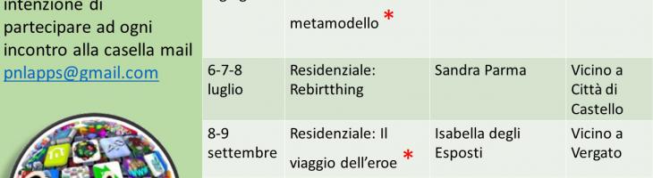Calendario iniziative PNL Apps 2018