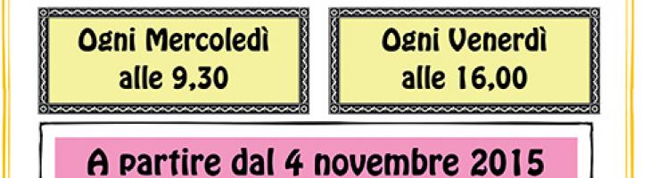 ogni mercoledì alle 9,30 e ogni venerdì alle 16